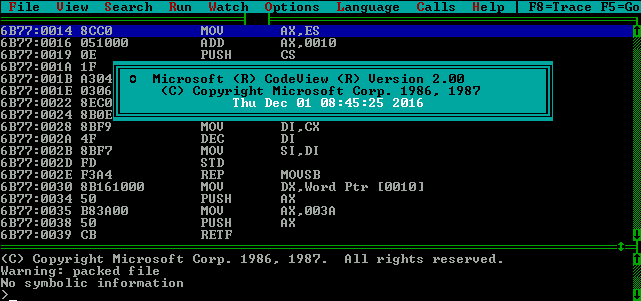 Microsoft CodeView 2.00